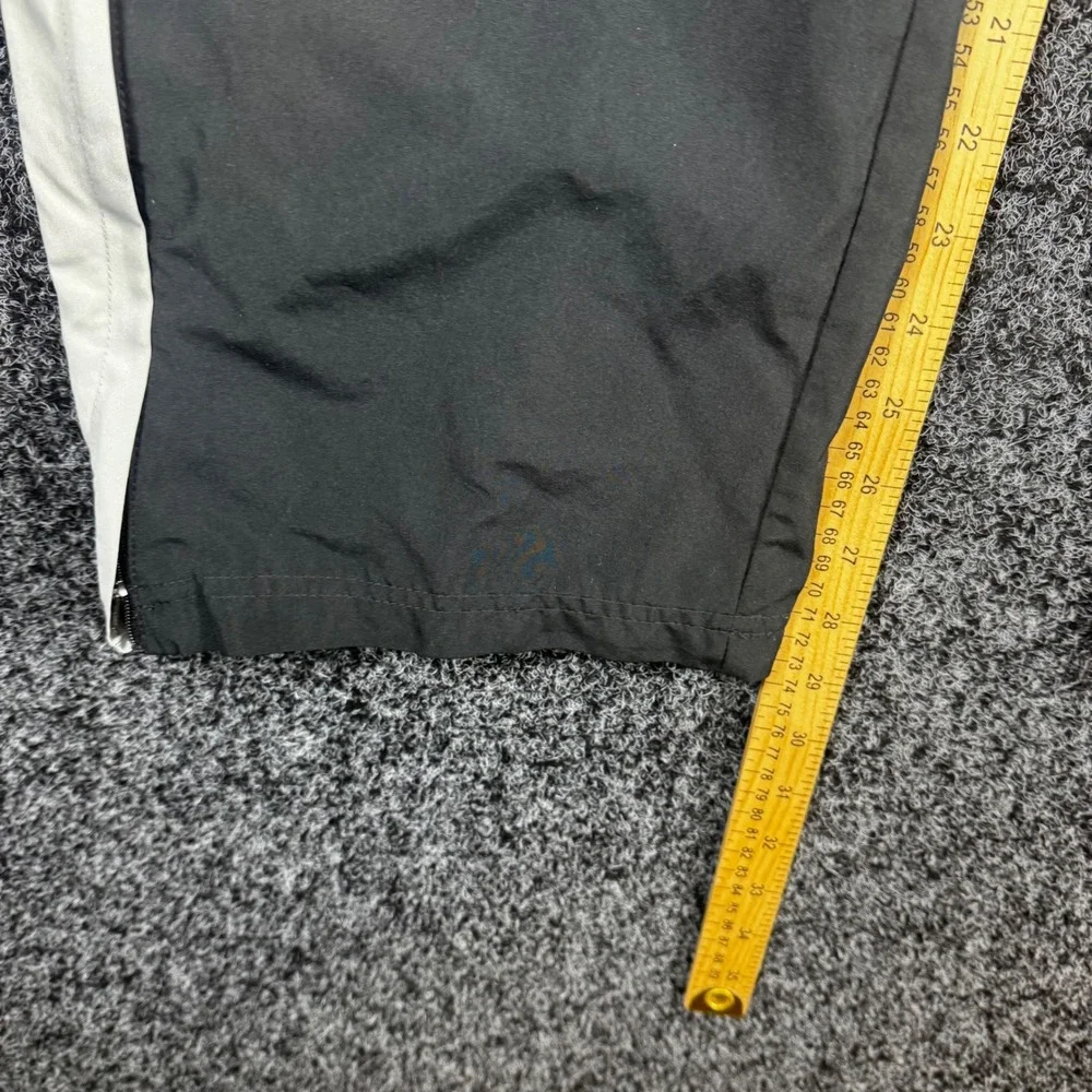 Adidas Mens Black White Stripe Wind Track Pants Mesh Lined Zipper Ankle Size M